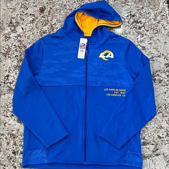 Los Angeles Rams Men’s Full-Zip Jacket Blue / Yellow | NFL Team Apparel NWT - Picture 1 of 10